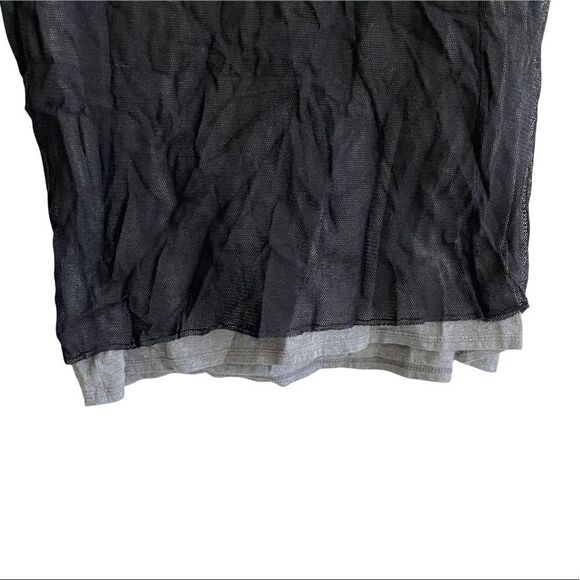 KEDZIOREK Lagenlook Crew Neck Short Sleeve Layered Tunic Dress Black 44 - Picture 7 of 14